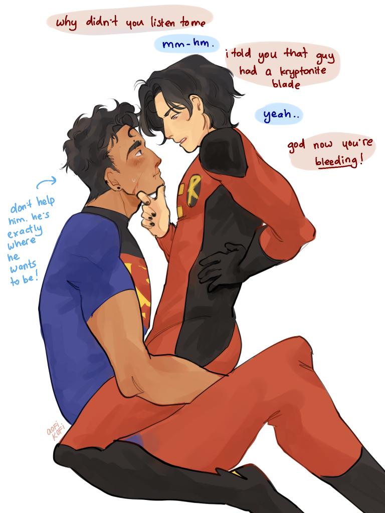 aofikofi's tweet image. kon is exactly where he wants to be !!!!!!! (tim is Trying to flirt)

#timkon #timdrake #konel #robin #superboy