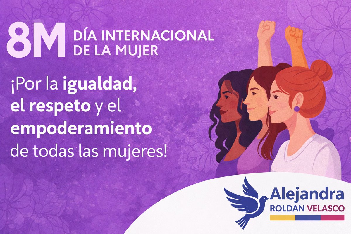 AleRoldanVel's tweet photo. En este 8M conmemoramos la fuerza y la dignidad de todas las mujeres.

Mi reconocimiento a las mujeres de todos los pueblos y nacionalidades del Ecuador, lideresas que con valentía, sabiduría y trabajo construyen comunidades más justas y solidarias

Por la igualdad 🇪🇨💪🏻 

#8mars https://t.co/voeM9eL9WW