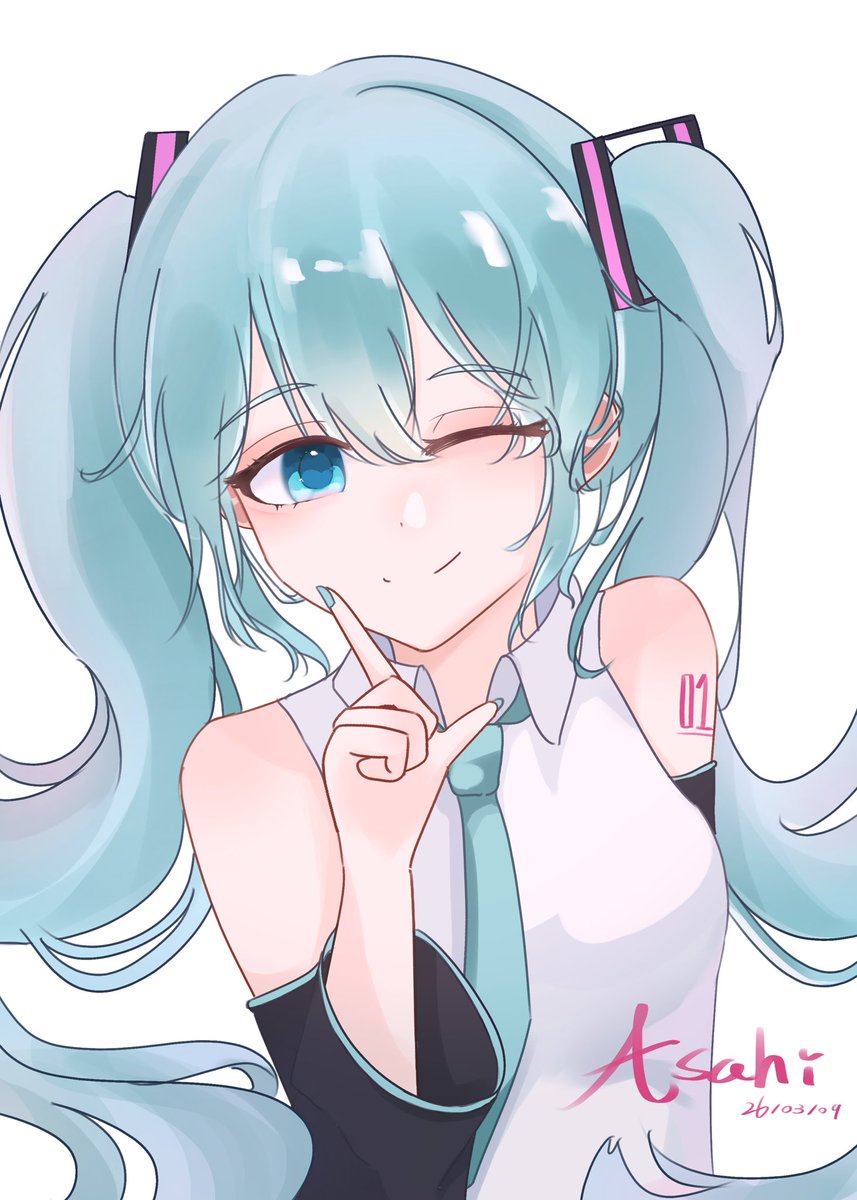 🩵💙

#ミク #初音ミク #イラスト #39ミク
