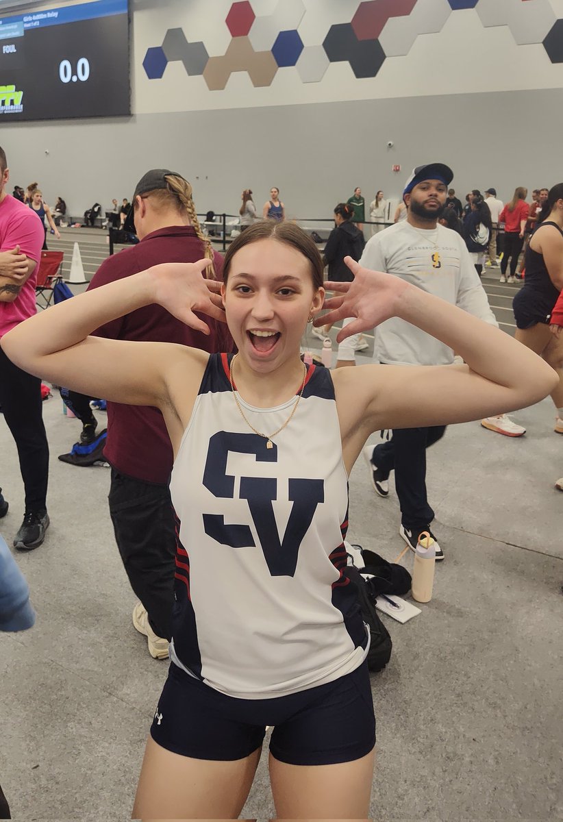 Anna K's reaction to her PR shot put throw!