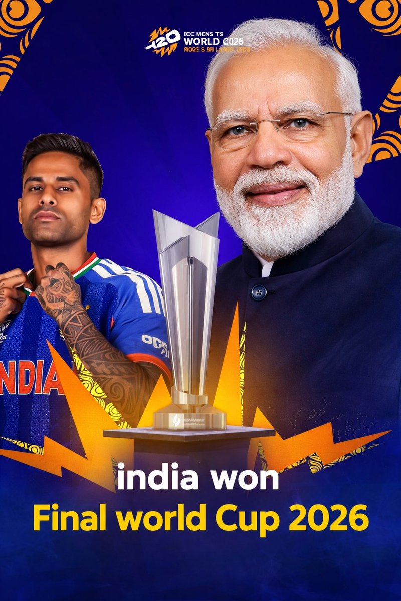 bhrtsuthr's tweet photo. Congratulations India 🇮🇳

#INDvNZ #worldcupfinal2026 #T20WorldCup https://t.co/cBbKkjEgzu