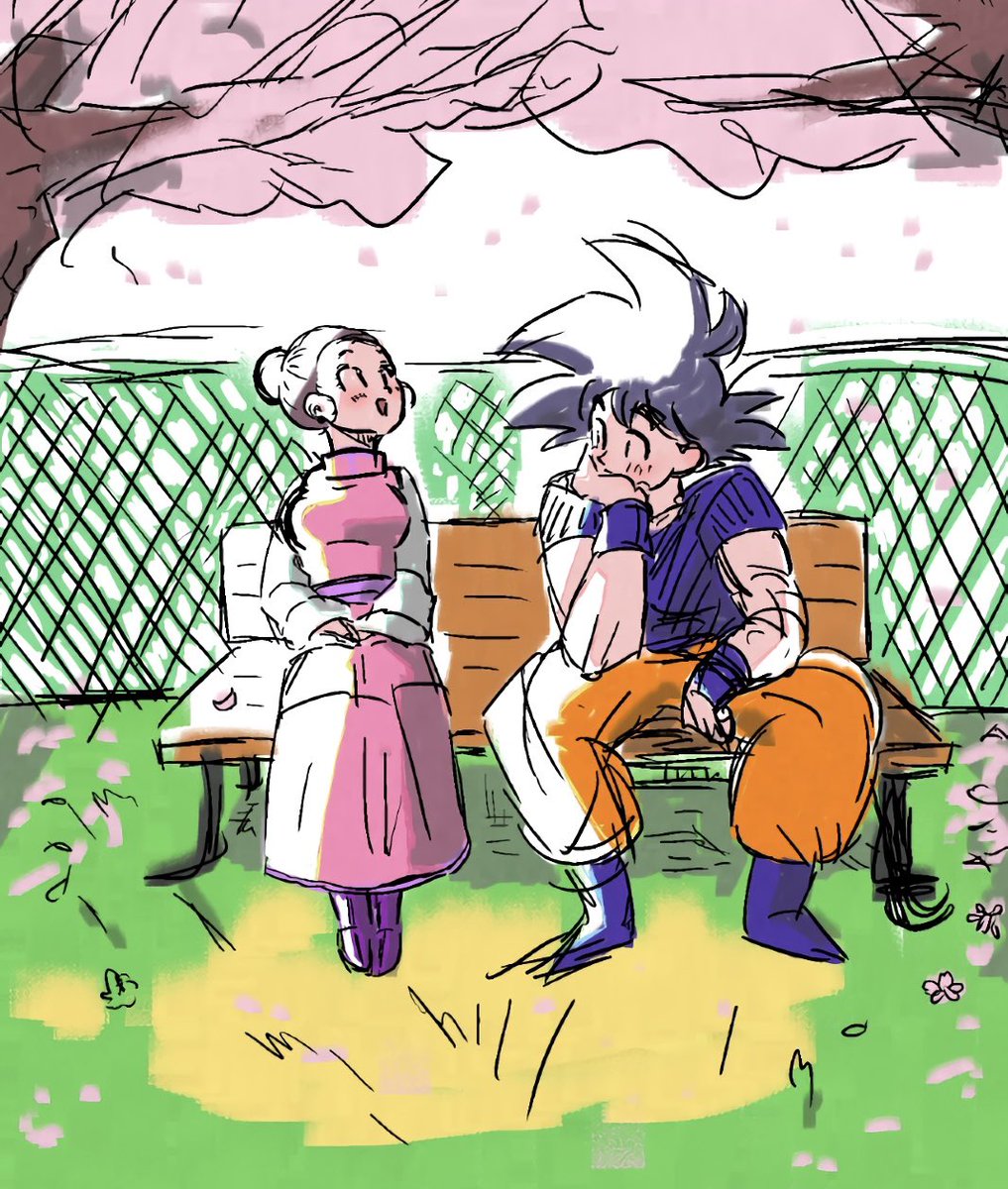 今年はみんなで行けました！🌸
#ドラゴンボール
#悟チチ
#お花見