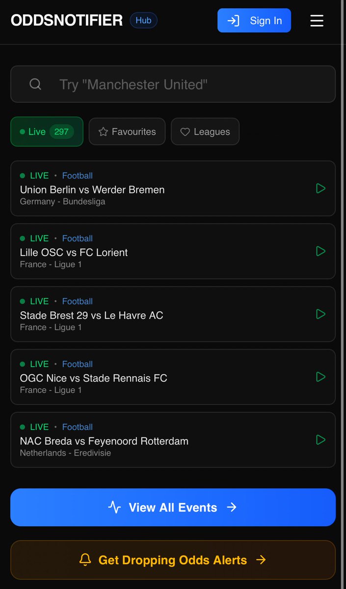 OddsNotifier - HUB tweet media