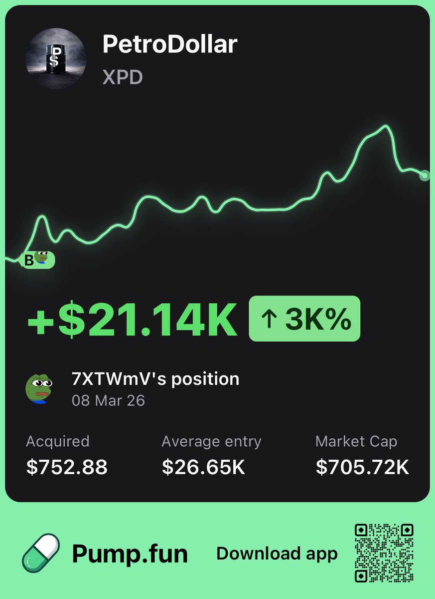 PumpfunEco's tweet photo. This trader is up $21,140 after buying $753 worth of $XPD at a $27K market cap

They gained a 30x return so far! 🔥 https://t.co/EoSD2coxBu