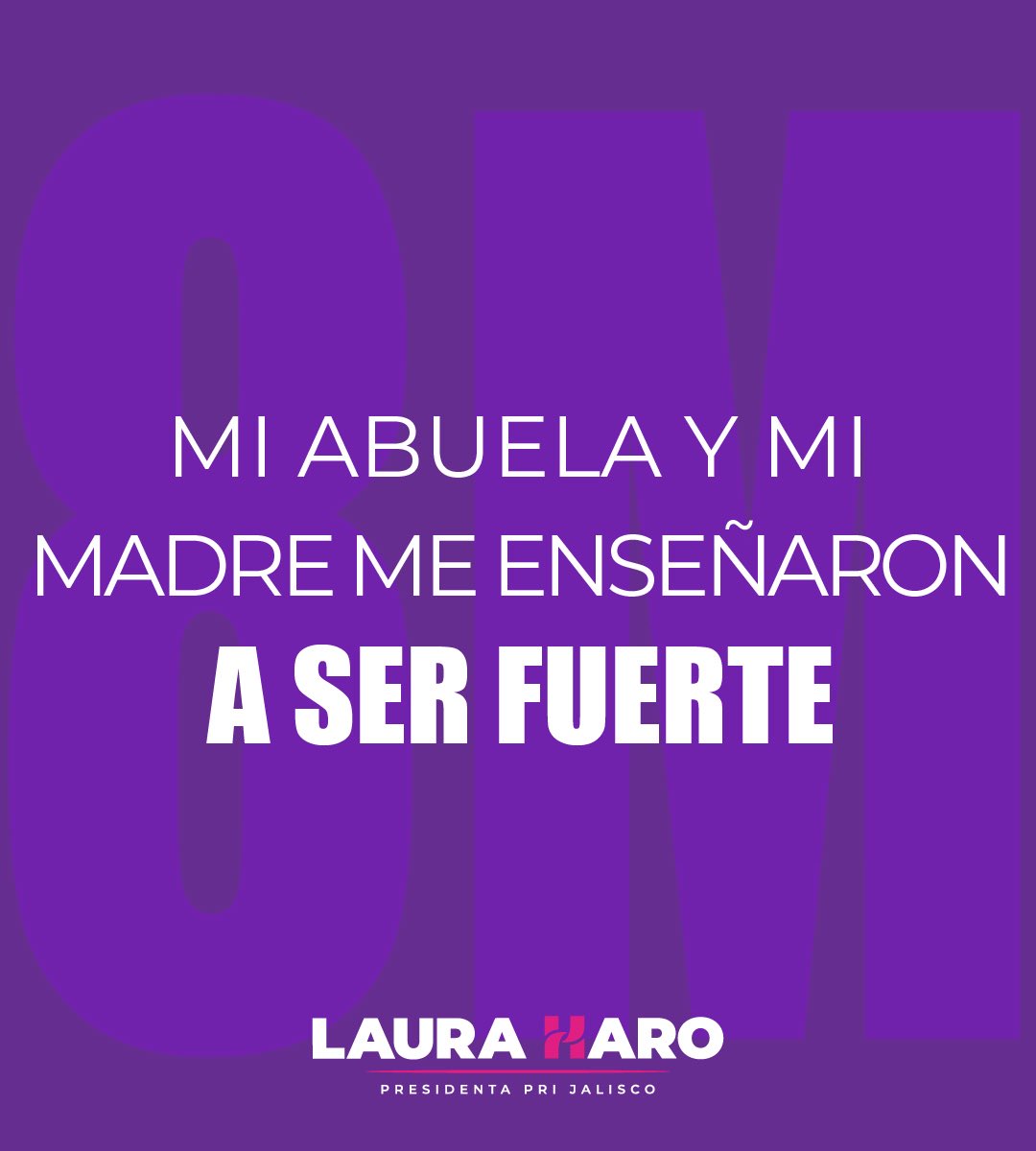 LauHaro's tweet photo. Que nadie te diga que por ser mujer no puedes lograrlo. Cada conquista en nuestros derechos ha sido por la valentía, el amor y la sororidad de mujeres que lucharon por una vida de justicia e igualdad.

Aún falta mucho, por las que ya no están, las que estamos y las que vienen.

#8M