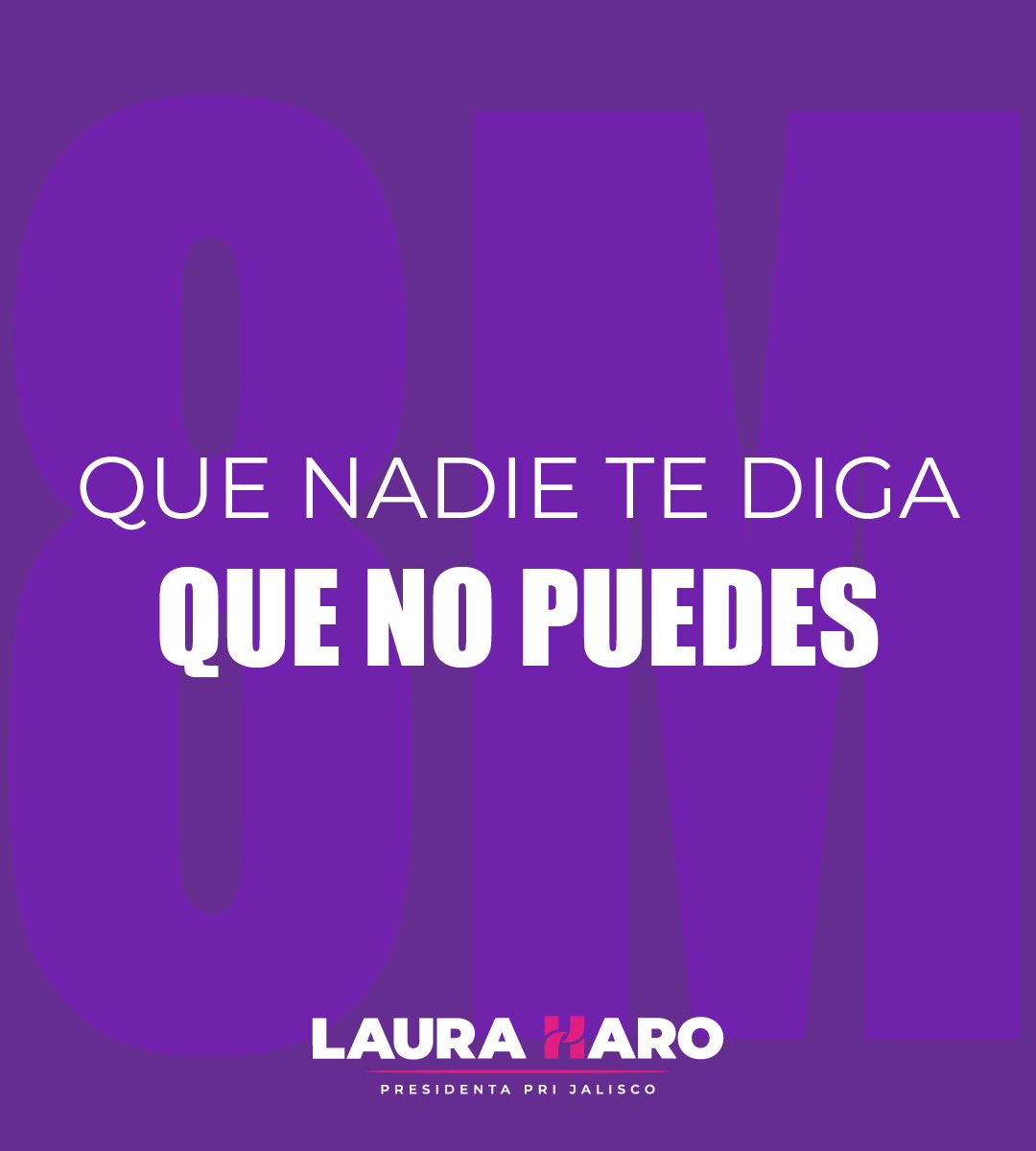 LauHaro's tweet photo. Que nadie te diga que por ser mujer no puedes lograrlo. Cada conquista en nuestros derechos ha sido por la valentía, el amor y la sororidad de mujeres que lucharon por una vida de justicia e igualdad.

Aún falta mucho, por las que ya no están, las que estamos y las que vienen.

#8M