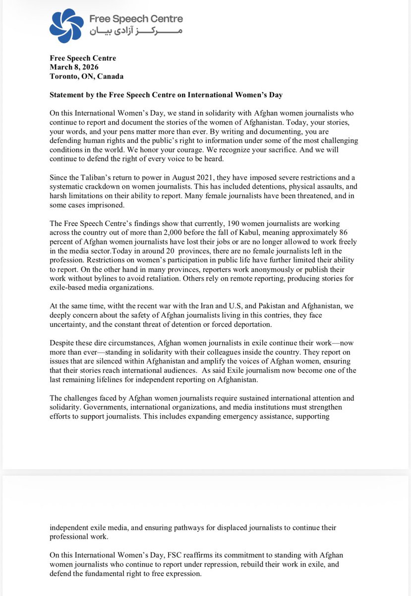 Free Speech Centre - مرکز آزادی بیان tweet media