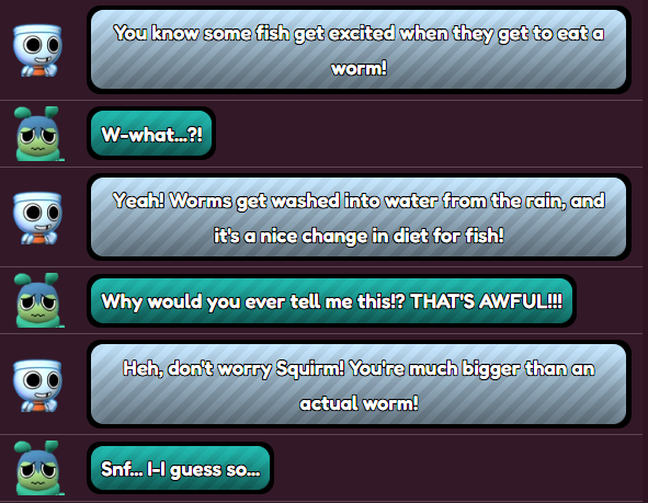 loopimay's tweet photo. This is a great point, and it makes a lot of Squirm's interactions funnier with that in mind. 

Then there's Finn, who didn't get the memo and just calls him fat. Why did he do this? https://t.co/X4jw6Q0fiT