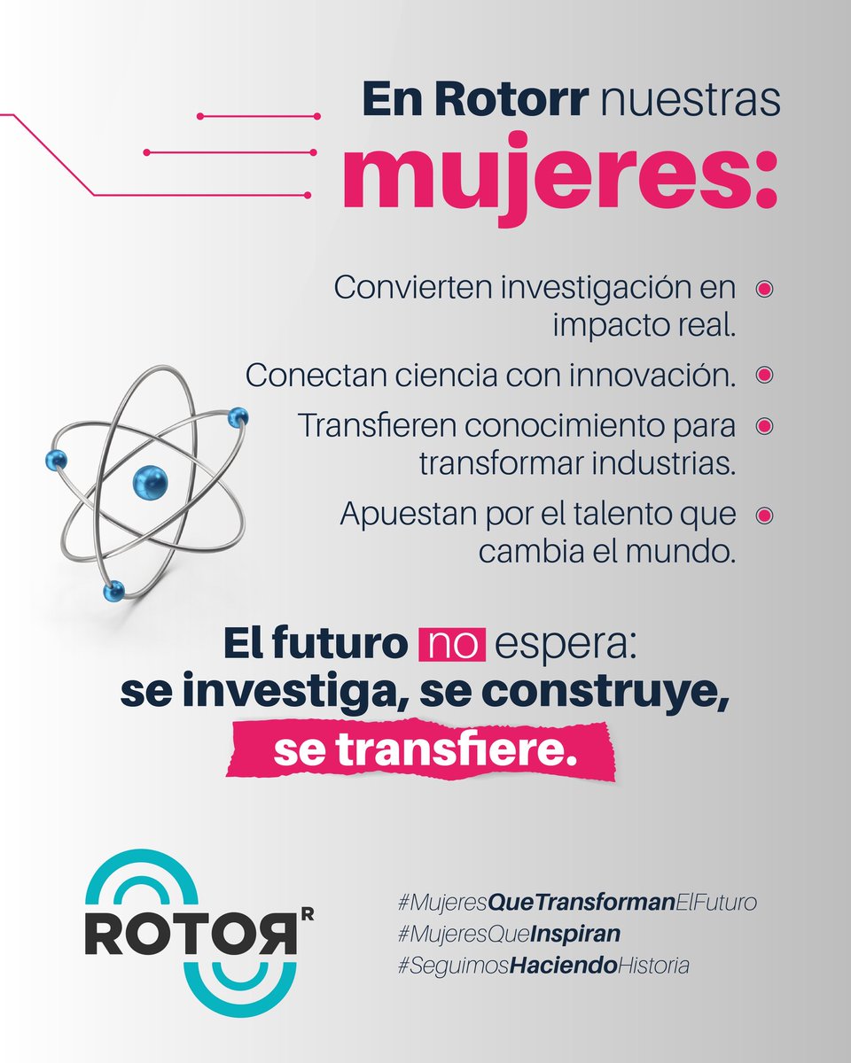 RotorrInnova's tweet photo. Hoy celebramos a las mujeres que hacen historia: las que investigan, innovan y transforman el conocimiento en impacto real.
Porque el futuro no espera: ¡se investiga, se construye y se transfiere!
#MujeresQueTransformanElFuturo
#SeguimosHaciendoHistoria #SinMiedoAlCambio https://t.co/1oIkIv4PPi