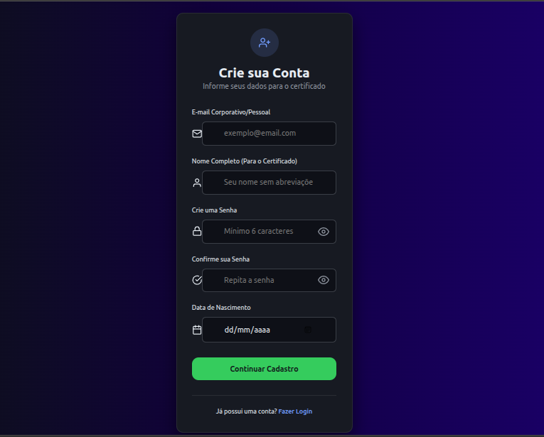 ClicConserto's tweet photo. Telas de autenticação Click Conserto (Login, Registro e Recuperação de Senha):

- Login: E-mail + senha simples, com olho pra ver senha e botão verde "Entrar no Sistema".

- Registro: Campos obrigatórios (e-mail, nome completo para certificado, senha mínima 6 chars com confirmação, data de nascimento). Máscaras de input pra guiar o usuário, comparador de senhas e modal de confirmação. Envia e-mail com token de ativação da conta.

- Recuperação: Insira e-mail cadastrado → envia link automático pra reset (gera hash seguro que pode ser usado como nova senha ou trocado depois).

Tudo em dark mode com gradiente animado azul/preto, foco em simplicidade e segurança.  

Sem complicações: registro grátis, login rápido, recuperação direta.

Acesse e teste: https://t.co/oAs6phBgQx

Já criou conta? Comenta aqui o que achou do fluxo! 😄

#ClickConserto #CursosGratuitos #ManutencaoDeCelulares #Programacao #DevBR