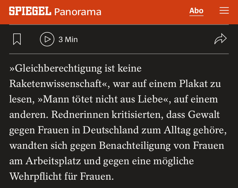 Protestonaut's tweet photo. Mehr als 30.000 Menschen haben am Weltfrauentag in Berlin für Frauenrechte demonstriert. Gleichberechtigung ist keine Raketenwissenschaft. Throw the patriarchay into a black hole. #frauentag #frauentag2026 #WomensDay2026 https://t.co/UShKuwnG9C