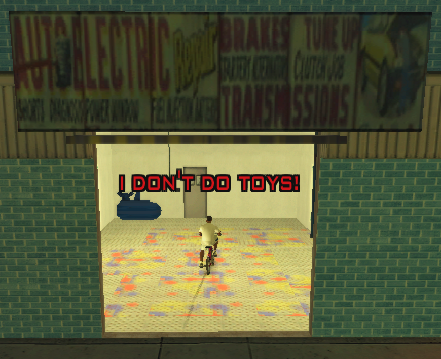 escapekey111156's tweet photo. @ObbeVermeij Was Pay N' Spray logic (and just garages in general) your code? Why do Pay N' Sprays in San Andreas refuse to respray pushbikes and show this message? Was it just silly to allow player to respray those?😀(these bikes do have carcols set up and can spawn in different colors) https://t.co/wF3hJ1UQ9O