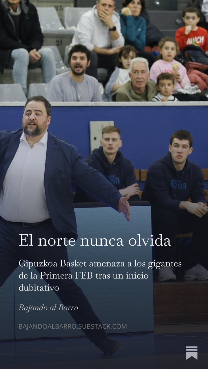 juego_al_poste's tweet photo. Hacía mucho tiempo que no me lanzaba a escribir. El tema lo merece y seguimos reavivando nuestro canal de Substack. 

Hablo del nivel de un ya temible Gipuzkoa Basket en la Primera FEB. Todo un candidato a estar arriba después de un duro inicio:

https://t.co/v8CTe4dSy9 https://t.co/uuQUeL9DK4
