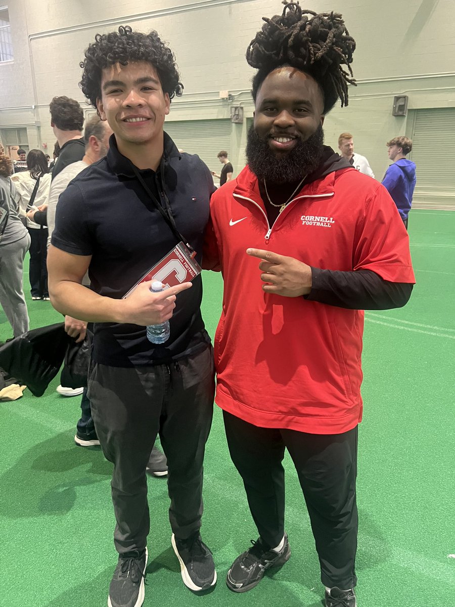Great second visit (junior day) to <a href="/BigRed_Football/">Cornell Football</a>. Thank you <a href="/DanSwanstrom/">Dan Swanstrom</a> <a href="/CoachBhakta/">Satyen Bhakta</a> <a href="/CoachEFranklin/">Eric Franklin</a> <a href="/TreyFlowers_/">🦈</a> <a href="/CoachTerp_/">Mike Toerper</a> and <a href="/M_E_Miller/">Morgan Miller</a> for the invite and awesome conversations about the next steps of the recruiting process. Very excited to see what the future holds.