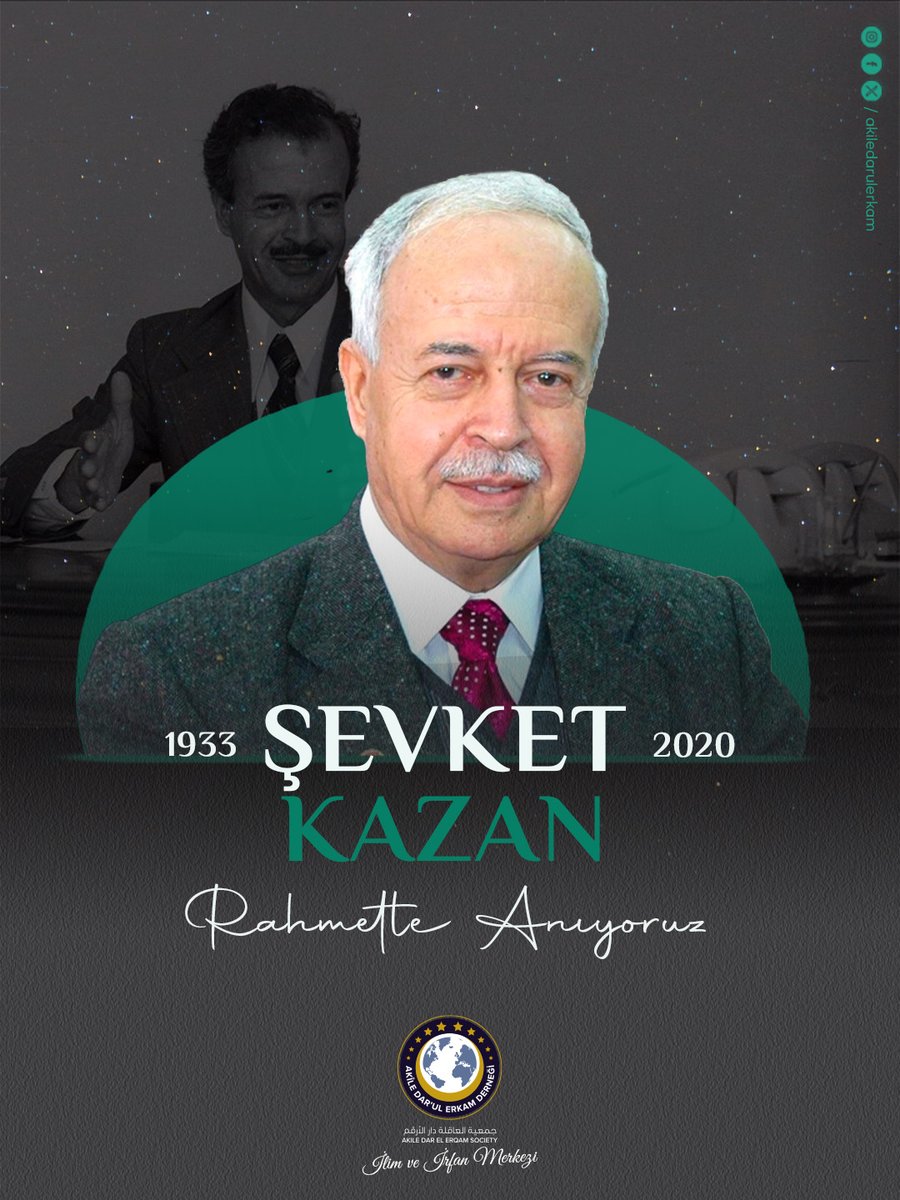 Adalet Eski Bakanı Şevket Kazan'ı vefatının seneyi devriyesinde, rahmetle anıyoruz.

#ŞevketKazan