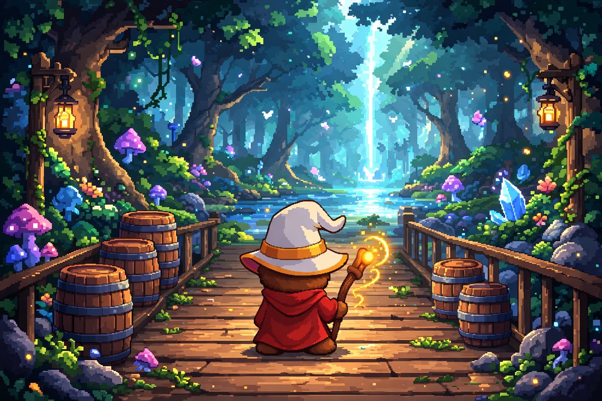 WizzwoodsGame's tweet photo. A small wizard, a quiet bridge, and a magical forest ahead.

Adventure always starts with one step. ✨🌲 https://t.co/TxLfUEejyn