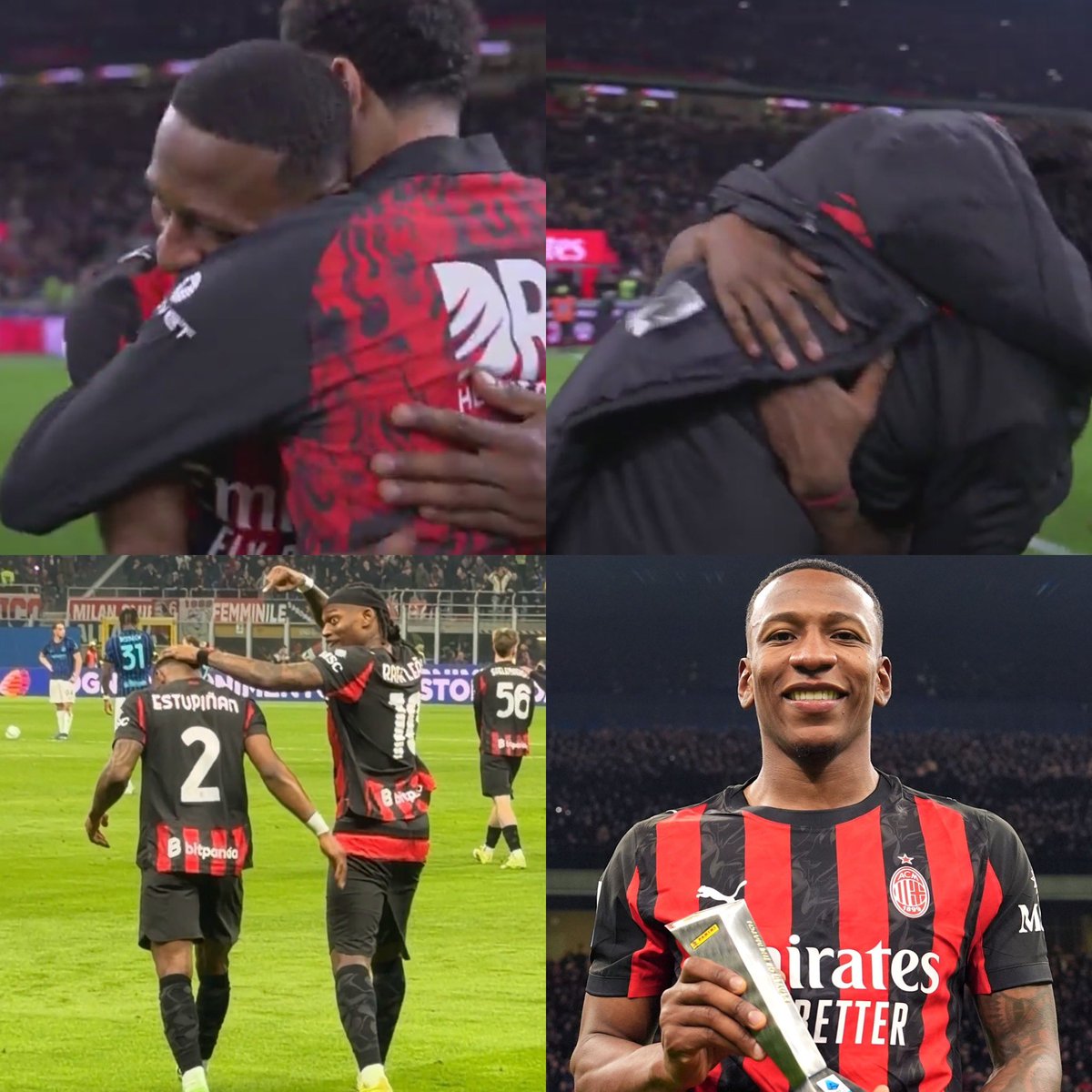Pero qué orgullo, señores. El ecuatoriano Pervis Estupiñán anota el gol con el que el Milan le gana el Derby Della Madonnina al Inter. Rafael Leao pide ovaciones para él. Al final, todos sus compañeros lo abrazan. Y es elegido el jugador del partido.

De Ecuador para el mundo.