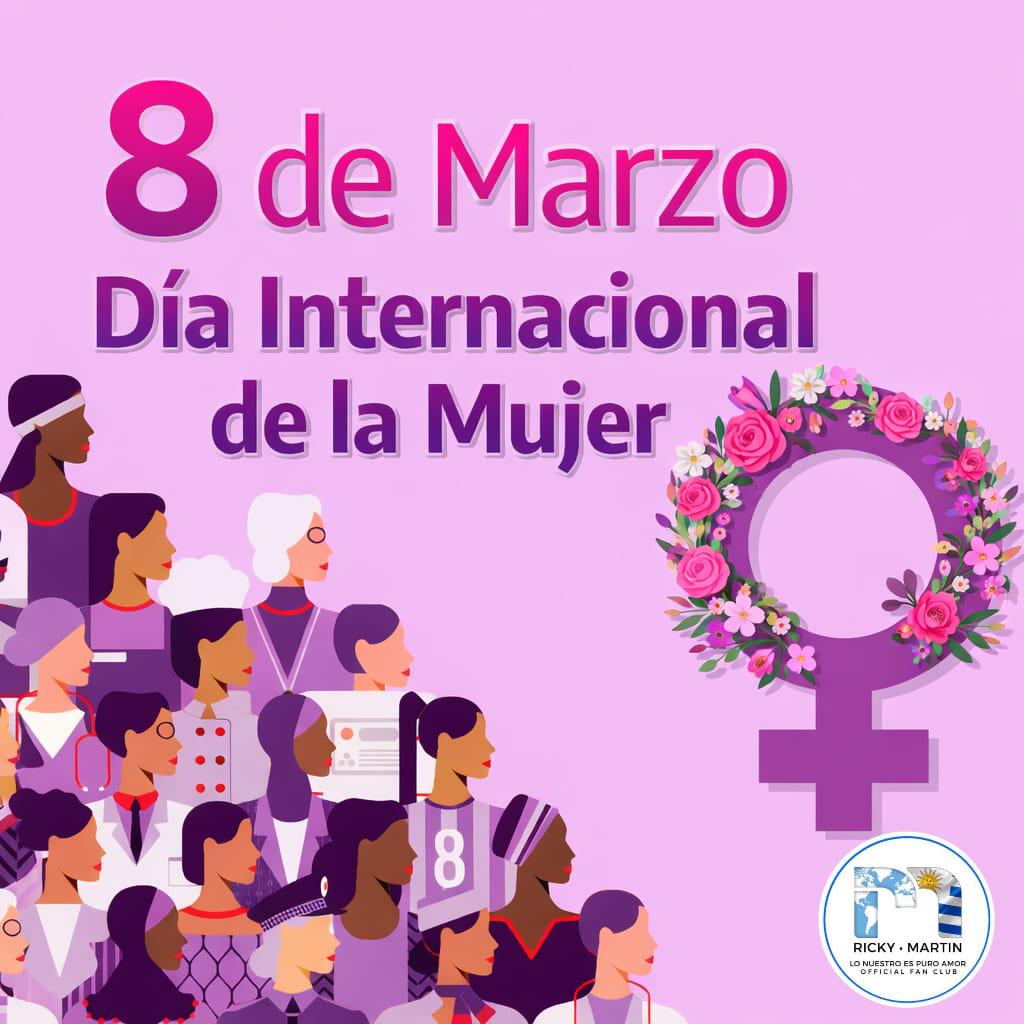 Feliz día internacional de la mujer!!! 💜💜

<a href="/ricky_martin/">Ricky Martin</a> 

<a href="/RMwebteam/">Ricky Martin WebTeam</a>  <a href="/inpulsemedia/">Inpulse Media</a> <a href="/lonuestrofco/">Lo Nuestro Es Puro Amor FCO de Ricky Martin</a>  <a href="/SonyMusicUru/">Sony Music Uruguay</a>  <a href="/SonyMusicArg/">Sony Music Argentina</a>  <a href="/SonyMusicLatin/">sonymusiclatin</a> 

#ricky #rickymartin #ricky_martin #rickymartinwebteam #8demarzo💜♀️