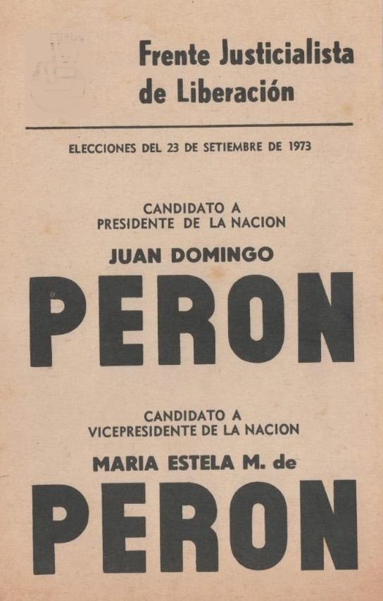 La primer mujer en ser electa en una fórmula presidencial 🇦🇷fue María Estela Martínez de Perón en 1973 por el FreJuLi (<a href="/p_justicialista/">Partido Justicialista</a>, <a href="/MID_nacional/">Movimiento de Integración y Desarrollo</a> PCP, FIP y otros). 
Isabel seríaz, muerto Perón , la primera mujer Presidente en el mundo 🌎