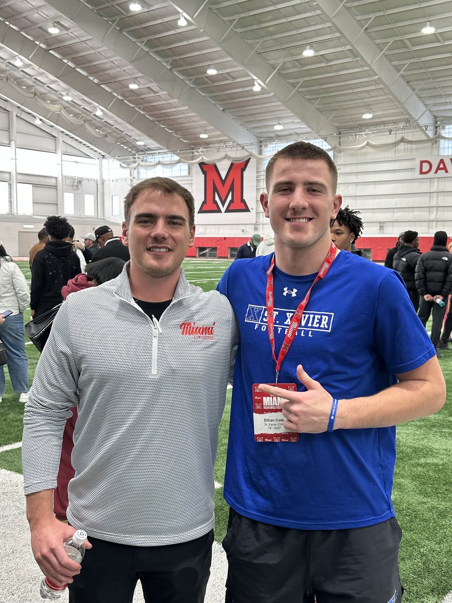 ethanbearcole's tweet photo. Super excited to be back on campus for an @MiamiOHFootball Junior day and even more excited to say that I have received an offer to continue playing football from @aylward_johnny @drew15martin @Martin_Miami_HC @A_Ragland14 

@StXFB @RUNBYU @COACHSPECHT28 @Coach_JCarp @JeffreyWeber2 @coachrklotz18 @JaredLuginbill @Bryan_Ault @SWiltfong_ @On3