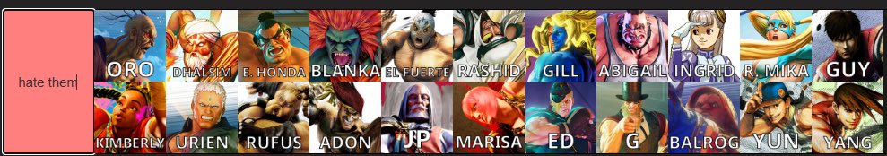 Street fighter characters I hate.