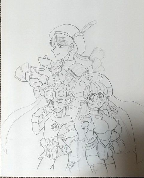 「TLに柊六奈ちゃんの絵が流れてきたので便乗で過去に描いたモンコレナイト絵を上げ!」|おにぎり山ちえぞー🍙のイラスト