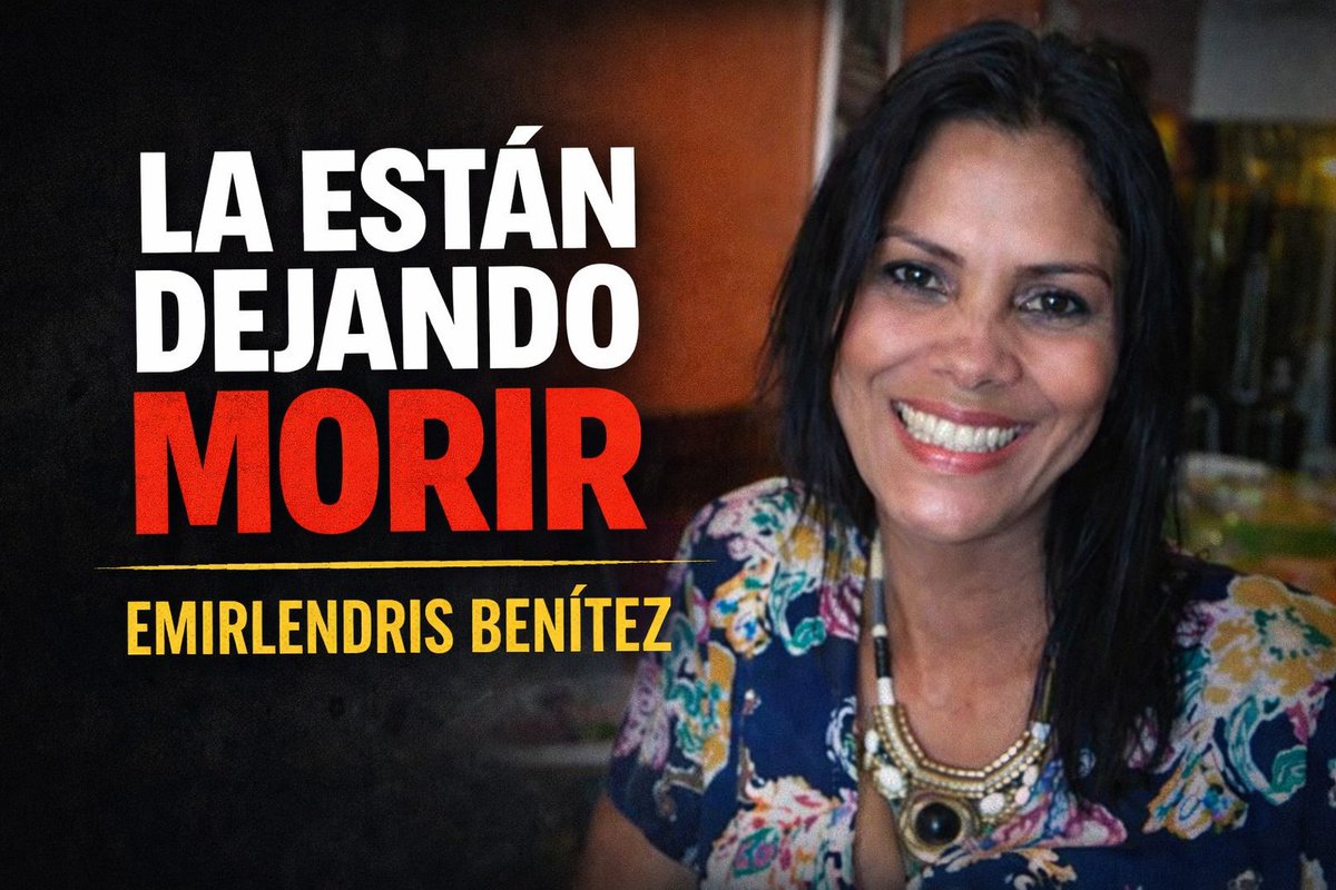 🔴 Mientras el mundo habla de celebrar el 8 de marzo, en Venezuela hay mujeres cuya vida está en peligro dentro de las cárceles del régimen.

Una de ellas es Emirlendris Benítez.
Su estado de salud es grave. Después de años de detención, torturas y abusos, su condición se ha