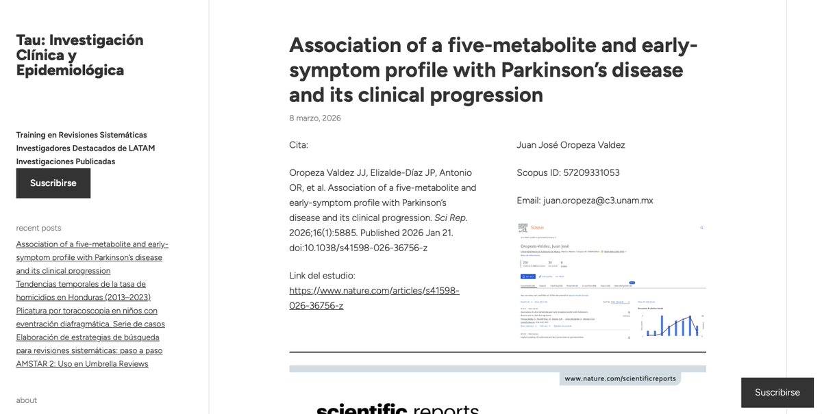 joshuanbarbozam's tweet image. 🧠 Nuevo análisis en Tau
Un perfil de 5 metabolitos junto con síntomas tempranos podría ayudar a identificar la enfermedad de Parkinson y su progresión clínica.

🔎 Lee el análisis:
investigaciontau.com/2026/03/08/ass…
#Parkinson #Metabolomics #Biomarkers #Neurology #InvestigaciónCientífica