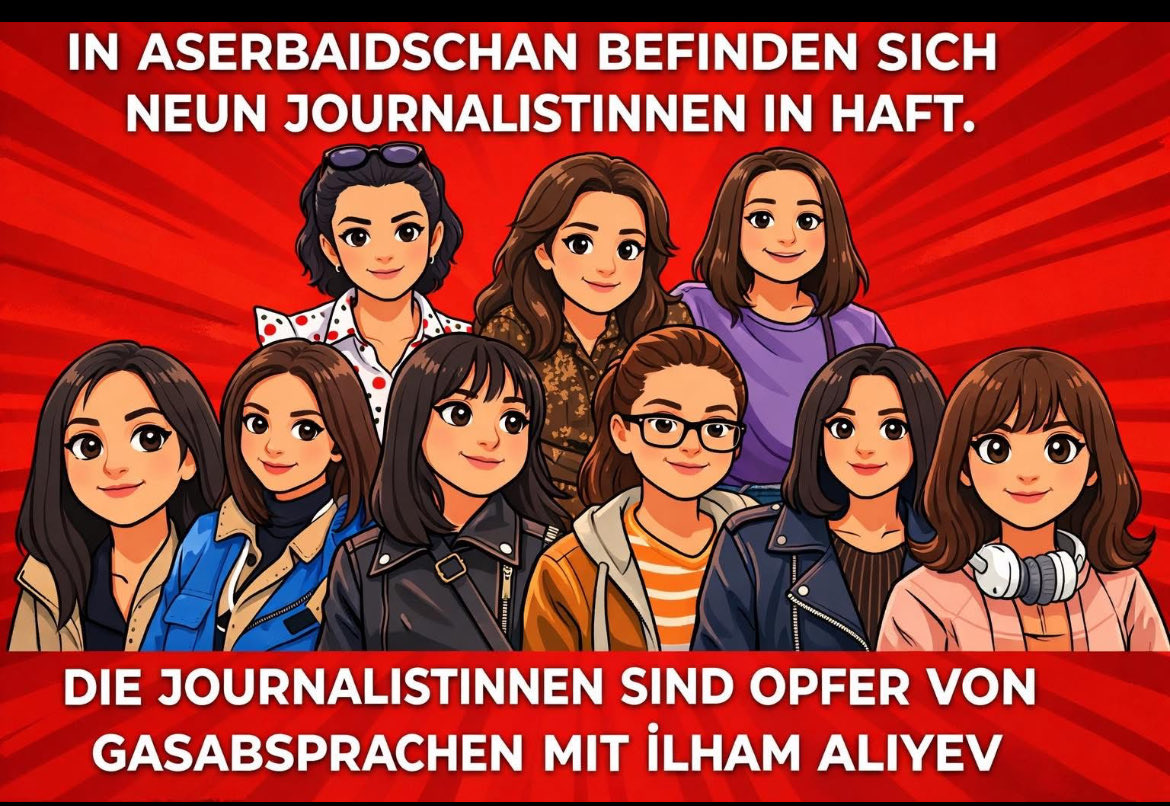JalilzadeManaf's tweet image. On International Women’s Day (March 8), nine female journalists are unjustly serving sentences in the prisons of #Dictator #Aliyev. These women journalists were filming and sharing the problems of ordinary people in #Azerbaijan. They reported on corruption in the country and