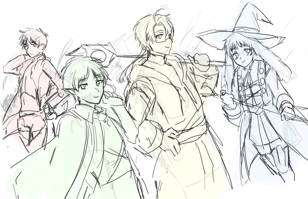 my boyfriend audibly sighed when he realized i wasn't just doing fanart of mushoku tensei (one of his fav series) for the first time in a year