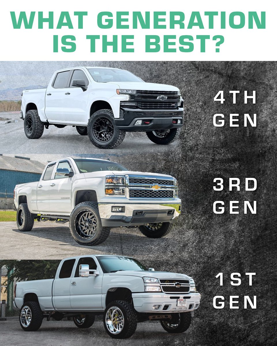 customoffsets's tweet image. In 1999 Chevrolet changed the Silverado from a trim package to a full model. Which generation is your favorite?

Owner: @realkylerclark
Owner: @nickfitchpatrick
Owner: @nleanna4
Photographer: @cpnhgn_photography

#customoffsets #silverado #chevrolet #1500