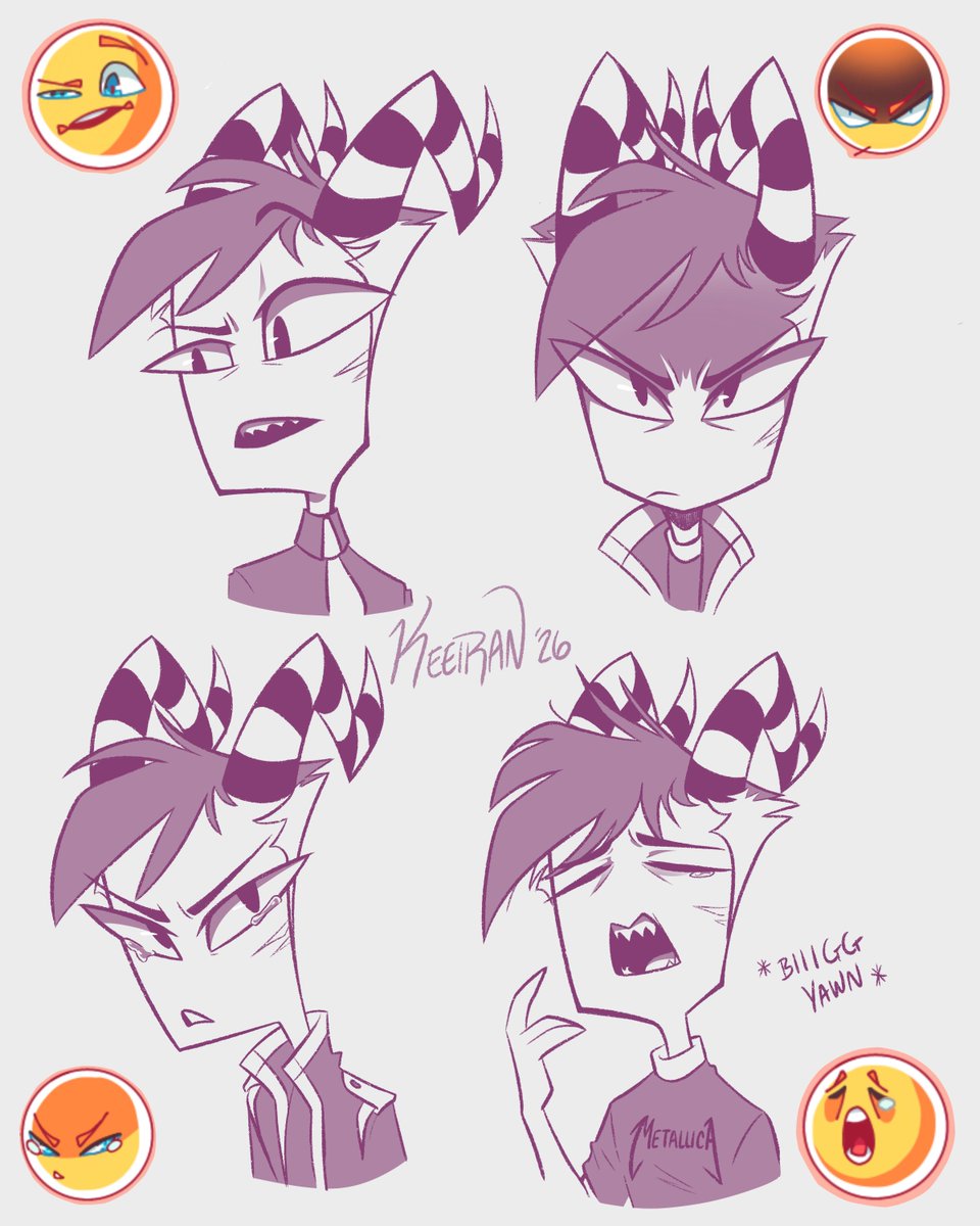 Keeiran_'s tweet photo. Facial expression art challenge! Friends picked Stef and some expressions for him 💖
#HelluvaBoss #OC https://t.co/LErqP3G0hs