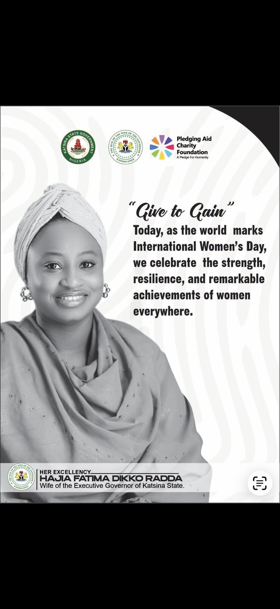 fatimatukr's tweet photo. Happy International Women’s Day, today, we celebrate the strength &amp; achievements of women everywhere. In Nigeria &amp; Katsina State, women continue to break barriers &amp; shape our communities. Let’s keep empowering women &amp; girls to lead, thrive &amp; build a more inclusive future for all. https://t.co/cIm89Rhw1o
