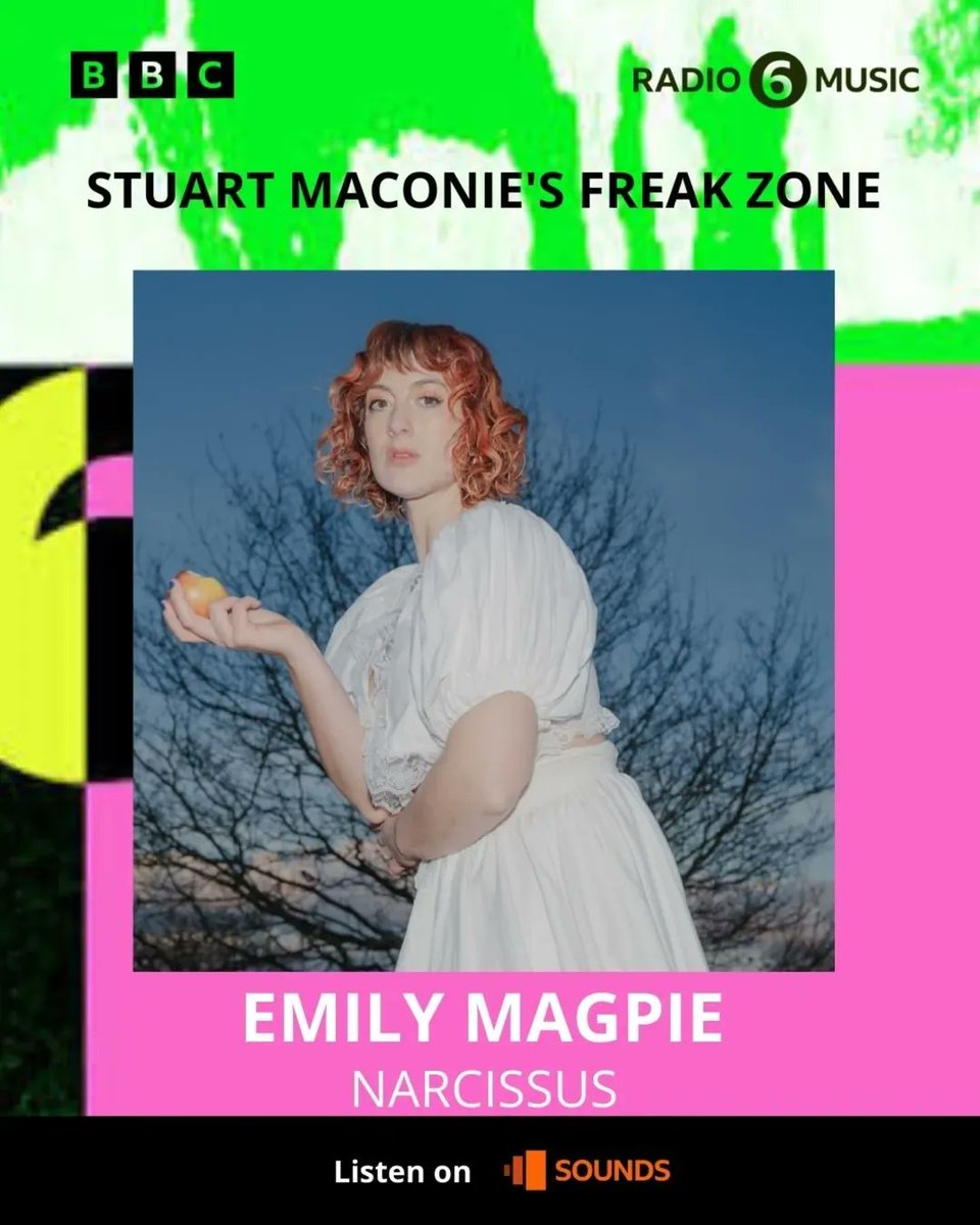 EmilyMagpieYEAH's tweet photo. thank you for the play @stuartmaconie @BBC6Music sooo happy my freaky lil song about ancient myth + phone addiction found a home on the 'All Queen's' special for International Women's Day 🌀✨

my mini-album 'howl' is coming on white vinyl in june which still feels surreal... https://t.co/HoCrnIK5Bl