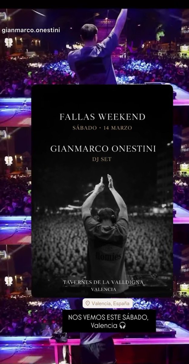Solo quedan 6 días. El sábado estará Gianmarco DJ SET en las Fallas de Valencia 🎉🎉🔥🔥🔥🎧🎤💙
#6Gianmarco8M