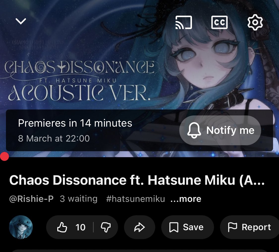 Chaos Dissonance acoustic ver. premiers in 14 minutes!! 💙🌀

youtu.be/ZmrsHz4UPHY?si…