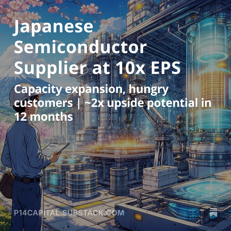 P14Capital's tweet photo. New from P14: Japanese Semiconductor Supplier at 10x P/E | 2x upside potential in 12 months ⬇️
#Japan #StocksToWatch https://t.co/mMp1458LTi