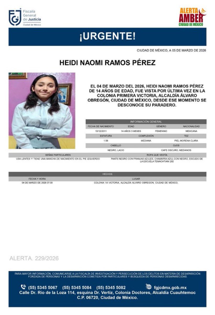 amarilloalarcon's tweet photo. ‼️ Familiares de #Naomi piden colaboración 
de la ciudadanía 
para encontrar a Heidi Naomi Ramos Pérez 

Fue vista por
Última vez afuera de su casa en la
Colonia Primera Victoria
@AlcaldiaAO 

Urge colaboración 
de la ciudadanía ‼️ https://t.co/YCE4qdI4oc