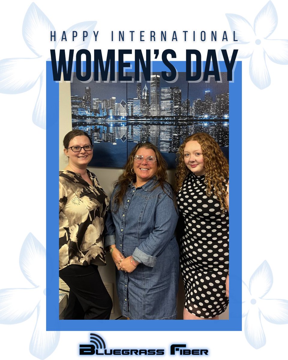 BluegrassFiber's tweet image. Happy International Women’s Day to the amazing women of Bluegrass Fiber! 
Thank you for your hard work, dedication, and the many ways you help keep our communities connected every day.
#BluegrassFiber #StreamLocal #InternationalWomensDay #RuralInternet