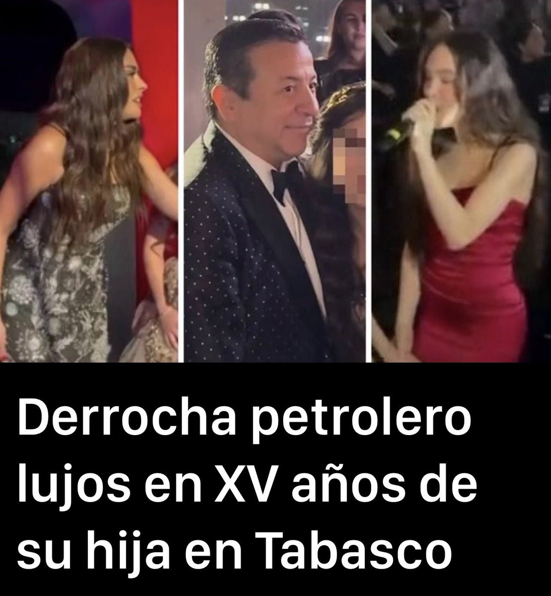 bereaguilarv's tweet photo. Mientras a ti te persigue el SAT por un salario menor a 20 mil pesos…

En Tab un empresario ligado a contratos millonarios con Pemex paga un fiestón de #XVDeMafer de 45 mdp

Además ya fue requerido por Finanzas por responsabilidad solidaria
 
Pero dicen que primero los pobres… https://t.co/Jt2EydEpvG