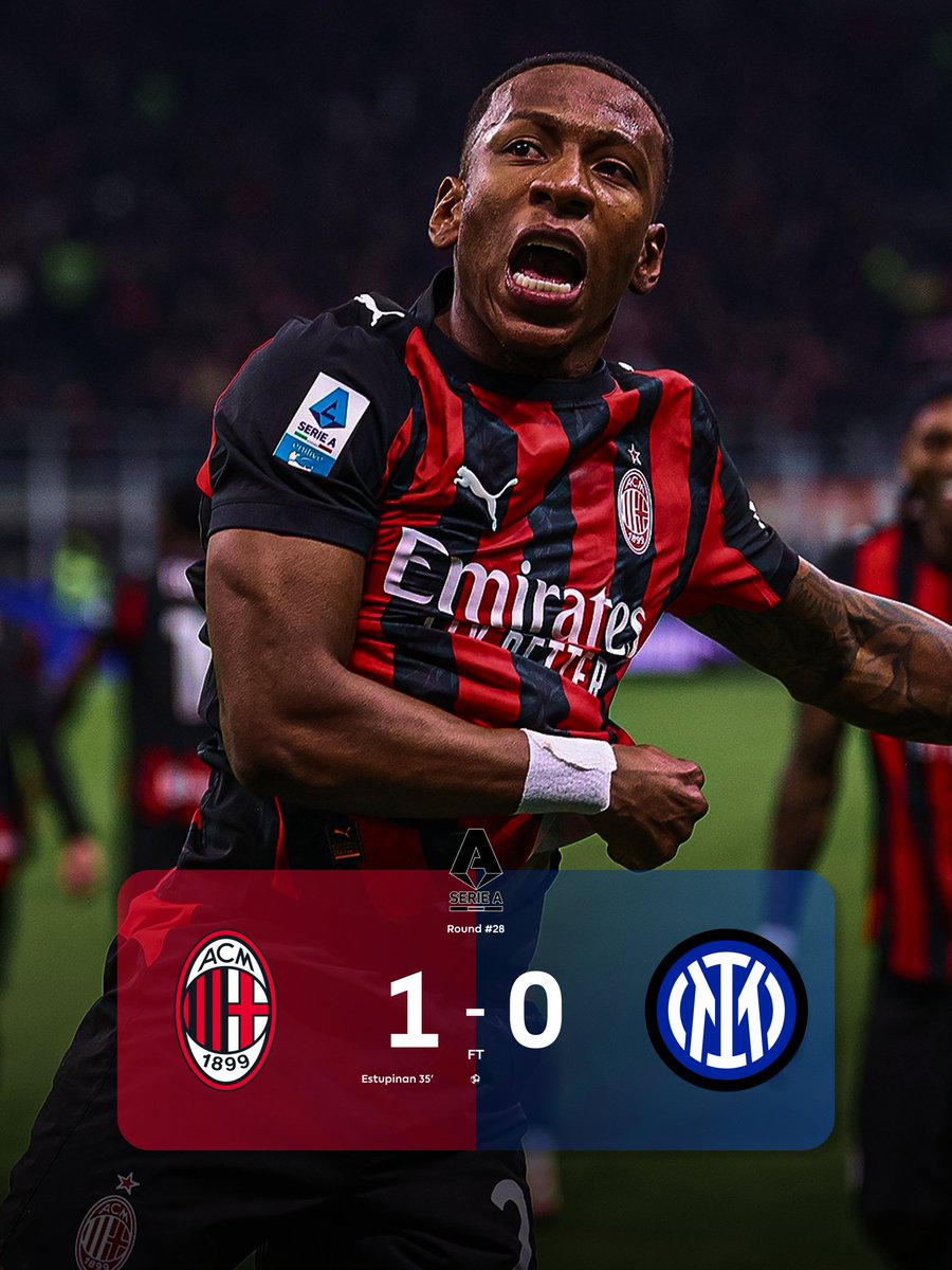 FULL-TIME : AC Milan 1-0 Inter Milan

AC Milan berhasil menyapu bersih kemenangan atas Inter di Serie A untuk pertama kalinya sejak musim 2011/12. Satu gol dari Estupinan sudah cukup untuk mengamankan tiga poin di Derby della Madonnina untuk kedua kalinya musim ini, great big