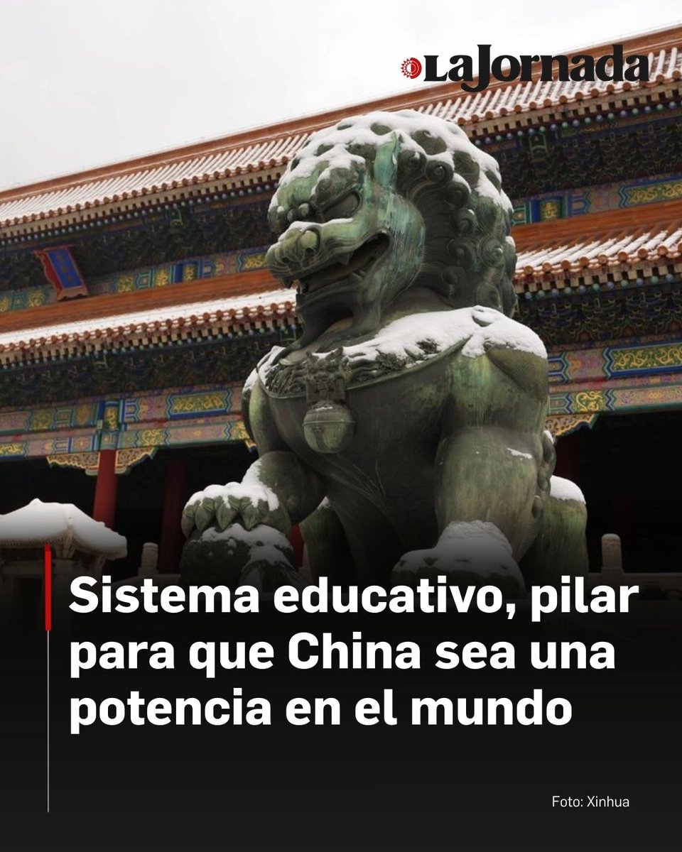 lajornadaonline's tweet photo. 🇨🇳 🏫 El desarrollo del sistema educativo en #China es uno de los componentes que han llevado al país a ser potencia mundial, y ante ello el gigante asiático no deja de impulsarlo. En la actualidad, cuenta con 440 mil escuelas de todos los niveles y tipos, con 280 millones de estudiantes y 18.7 millones de profesores, aseguró Huai Jinpeng, ministro de Educación.

El país “está construyendo el sistema educativo de equidad más grande del mundo”, enfatizó en el marco de los trabajos de la cuarta sesión de la XIV Asamblea Popular Nacional, su máximo órgano legislativo.

Lee más aquí 👇
https://t.co/05jGzF5jTJ