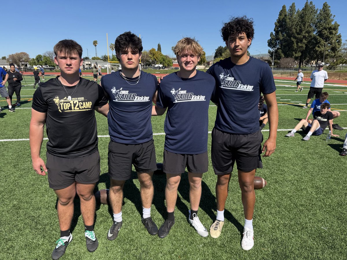 Chris_Sailer's tweet photo. Huge congratulations to the 2026 Chris Sailer Kicking Nor Cal Spring Ranking Camp Competition Champions… FG: Ryder Scarlett, KO: Vince Santucci &amp; Brody Simpson and Punt: Emiliano Rodriguez. Amazing day! #TeamSailer #PuntFactory https://t.co/UIlRHfoRxW