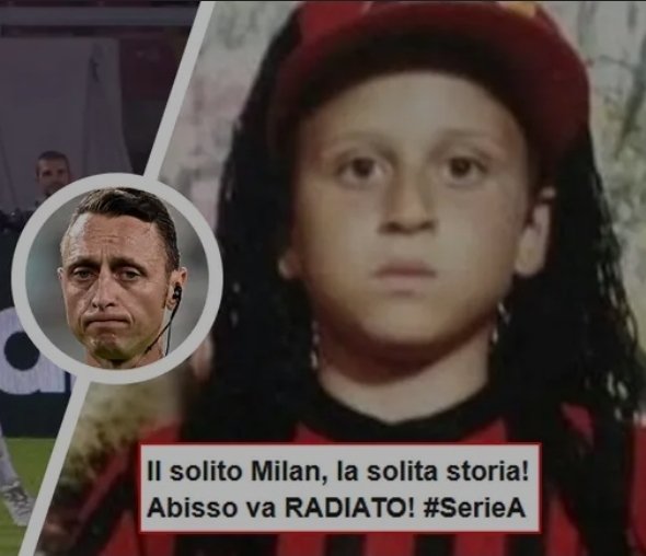 <a href="/AIA_it/">A.I.A.</a> 
Complimenti anche questa volta #Abisso al Var ha chiuso gli occhi sulla mano di #Ricci 
Siete una vergogna 

#DerbyDellaMadonnina #Derby