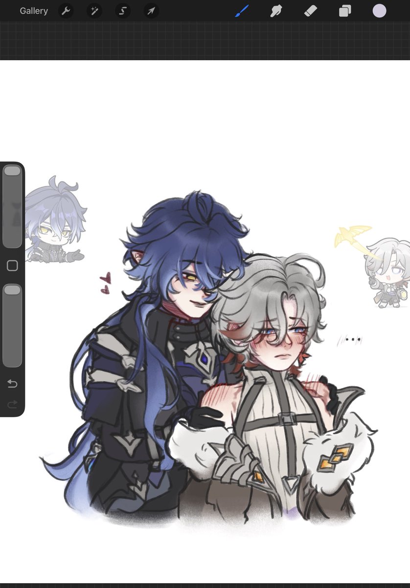 #faelight sketch because i wanted to draw illuga blushing so bad