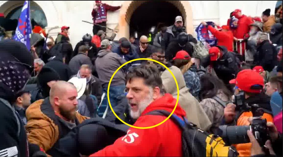 asmarterwookie's tweet photo. @SchmittNYC @JakeLang @NYCMayor Rob, makes sure to show Jake saving a black man on January 6th, 2021. I watched Jake carrying Philip Anderson’s lifeless body down those steps on that day. I’m the guy in the red sweatshirt going to assist Philip.
#J6WithoutWarning https://t.co/sd4v1gsoBO