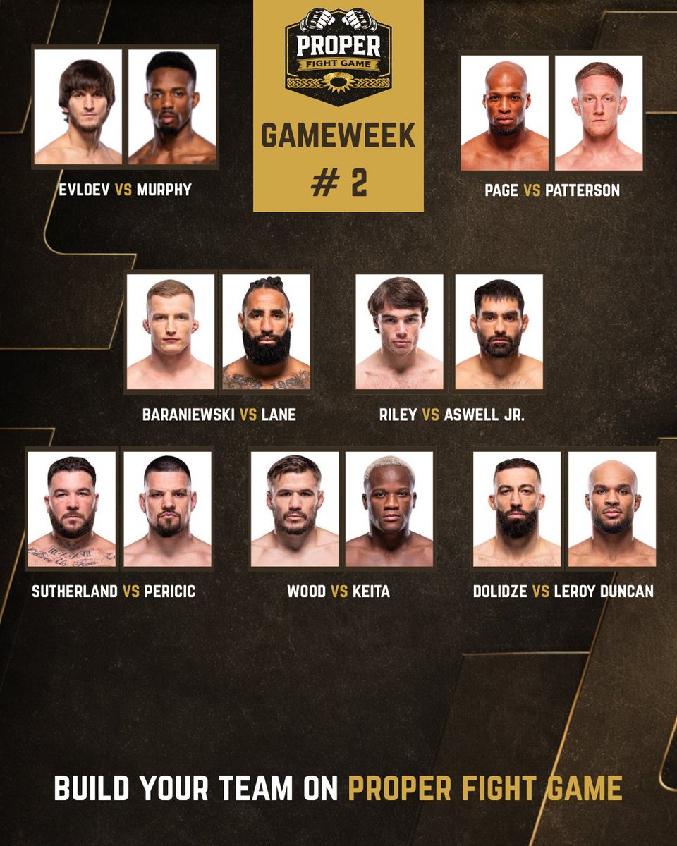 properfightgame's tweet photo. New Season is LIVE! Build your MMA Fantasy team from #UFC and #RKENA 2 fights https://t.co/2CFfw749mu https://t.co/1MKPId6Bxa
