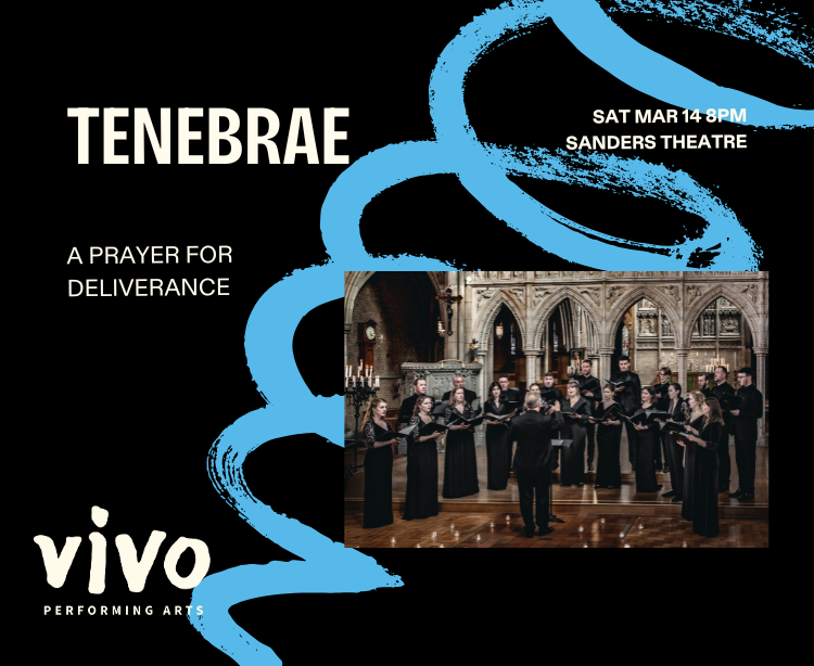 harvardtickets's tweet photo. THIS SATURDAY: Vivo Performing Arts presents Tenebrae: A Prayer for Deliverance. Award-winning choir Tenebrae, based in London, is one of the world’s leading vocal ensembles. In Sanders Theatre on March 14, 2026 at 8:00pm. Buy online now! https://t.co/wPdp7cBYKJ https://t.co/XlcFGA0Mpb