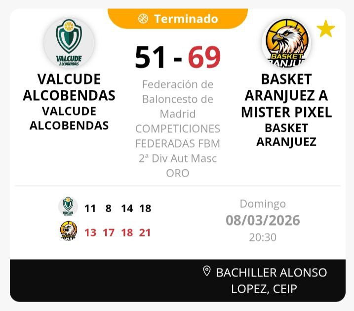 BasketAranjuez's tweet photo. Victoria del #SenMasc #MisterPixel en la cancha de @ValcudeA. @Misako23: "Victoria con altibajos en el juego. Debemos de intentar ser más estables en el juego" https://t.co/0w7VozYQqj
