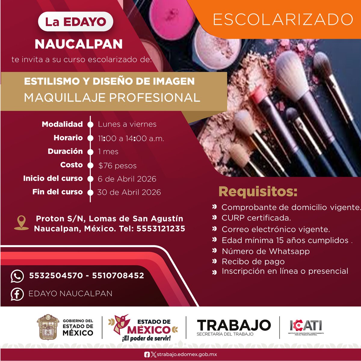 ¡ ABRIL 2026 !
¡ LINK DE INSCRIPCIÓN !
( si.icati.com.mx/inscripcion.do… )
CONTANCIA DE ESTUDIOS CON VALIDEZ OFICIAL POR PARTE DE LA SEP Y LA DGCFT
DUDAS O COMENTARIOS, NO DUDES EN PREGUNTAR, GRACIAS.
wa.link/qlfko2